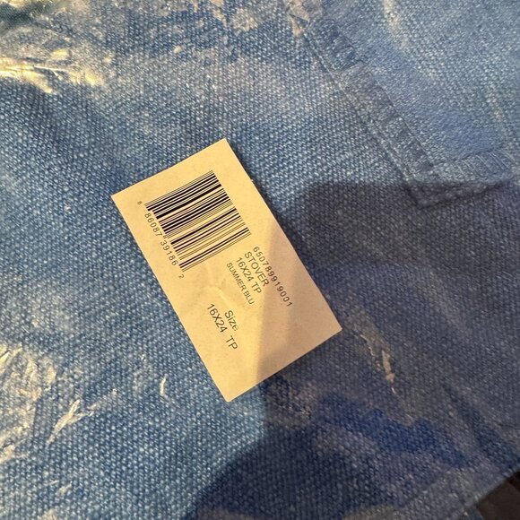 Ralph Lauren Stover Throw Pillow COVER ONLY Summer Blue 16x24 NEW - Picture 3 of 5